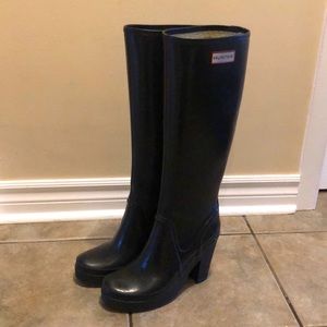 Heeled Hunter boots size 8